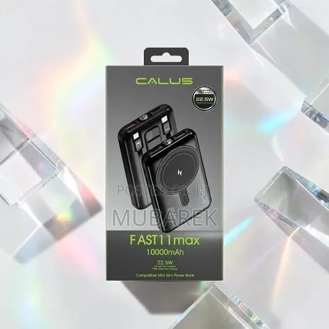 CALUS FAST11Max Ultra-Compact 10000mAh Power Bank With Built-in Cables