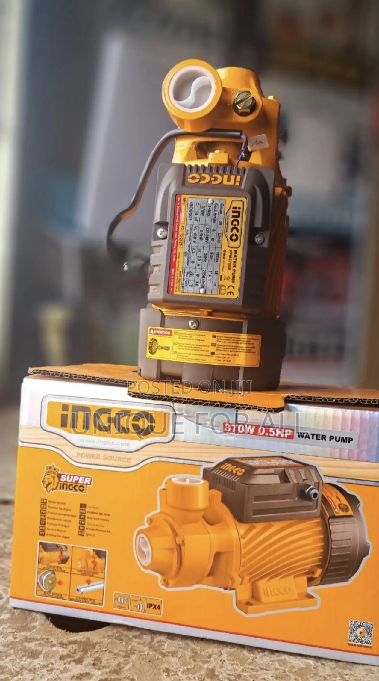 INGCO 0.5HP 370W Peripheral Water Pump