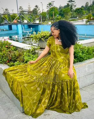 Olive Gold Ashenda 2018 EC Chiffon Dress | Zenbil Chiffon
