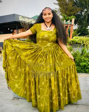 Olive Gold Ashenda 2018 EC Chiffon Dress | Zenbil Chiffon