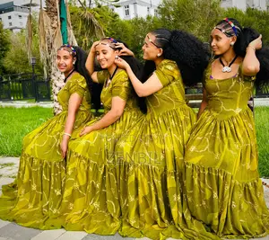 Olive Gold Ashenda 2018 EC Chiffon Dress | Zenbil Chiffon