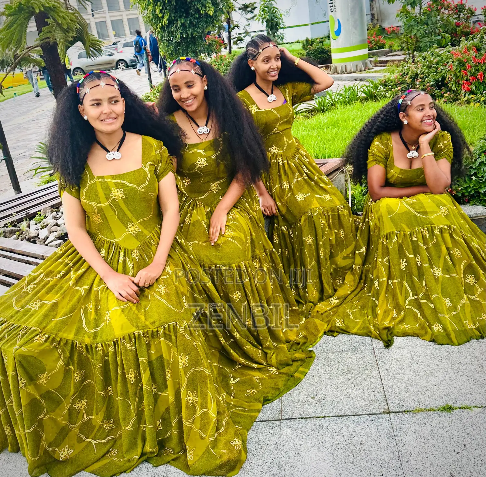 Olive Gold Ashenda 2018 EC Chiffon Dress | Zenbil Chiffon
