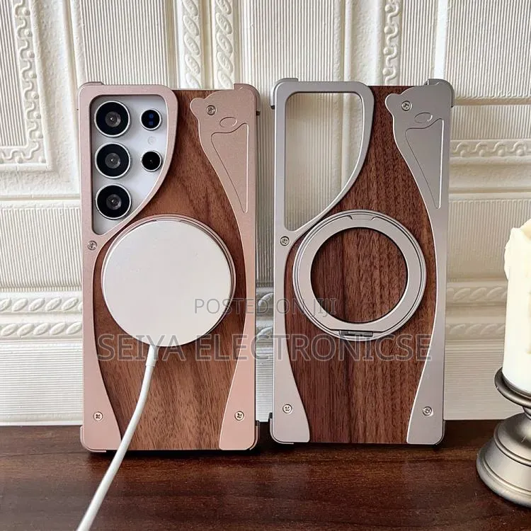 Samsung Galaxy Ultra S24,S25 Freamlass Metal Wood Cover
