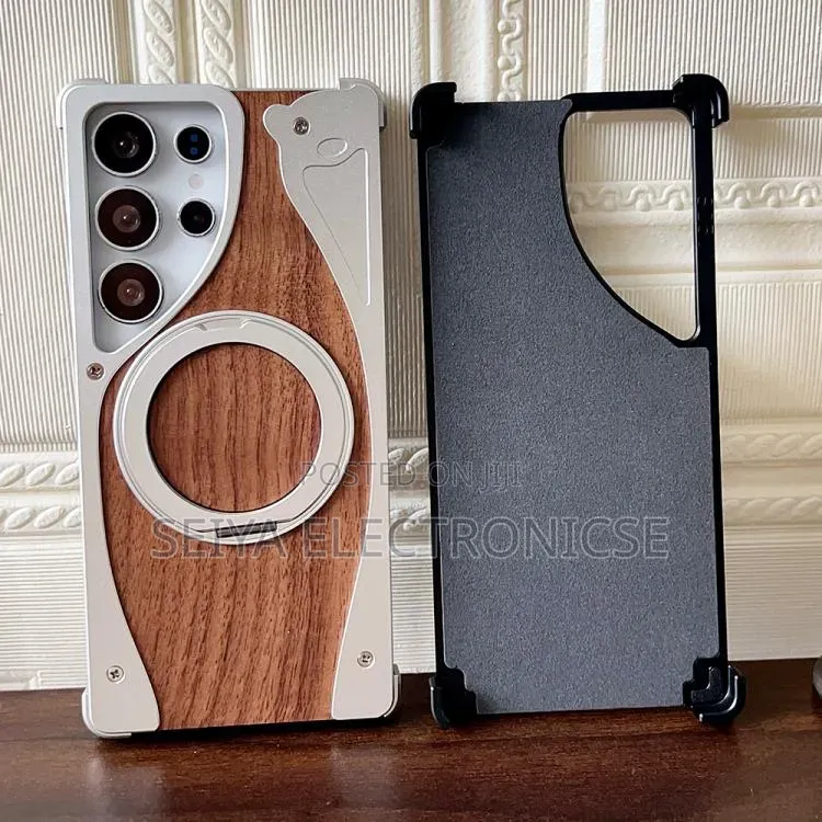 Samsung Galaxy Ultra S24,S25 Freamlass Metal Wood Cover