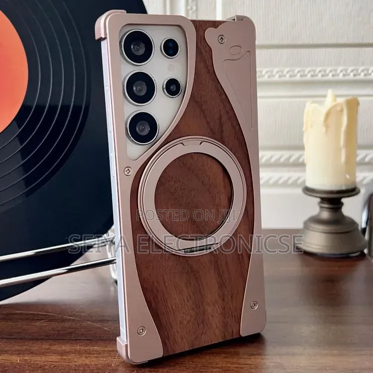 Samsung Galaxy Ultra S24,S25 Freamlass Metal Wood Cover