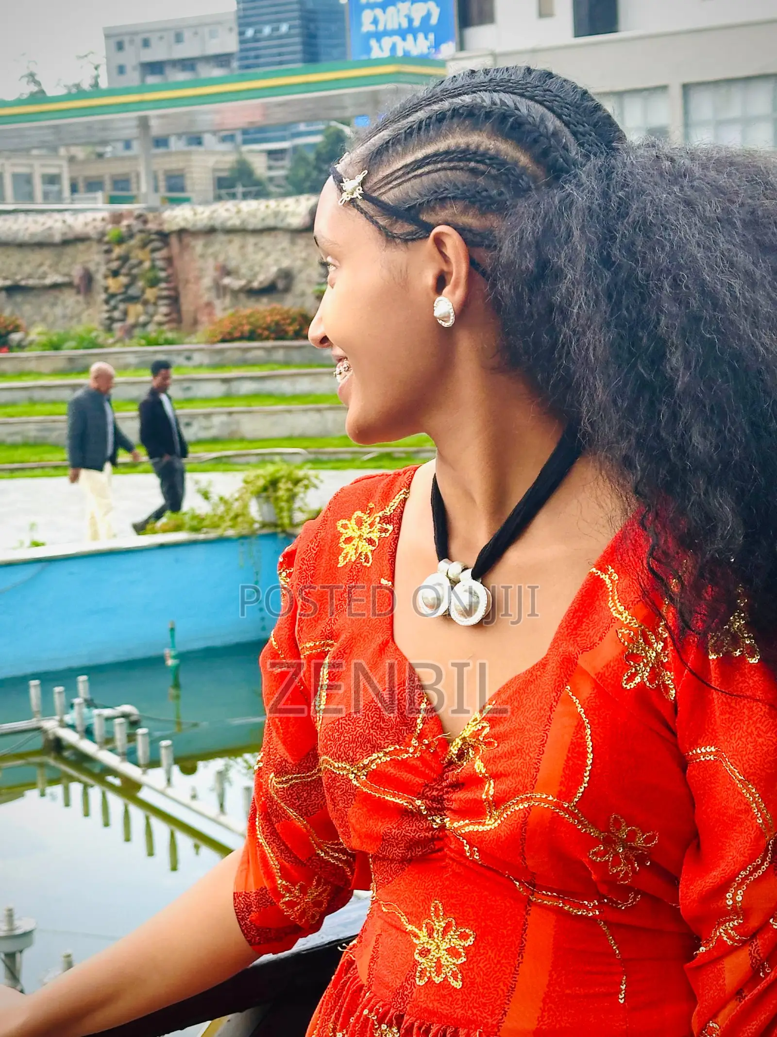 Red Ashenda 2018 EC Singer Chiffon Dress | Zenbil Chiffon Ethiopia