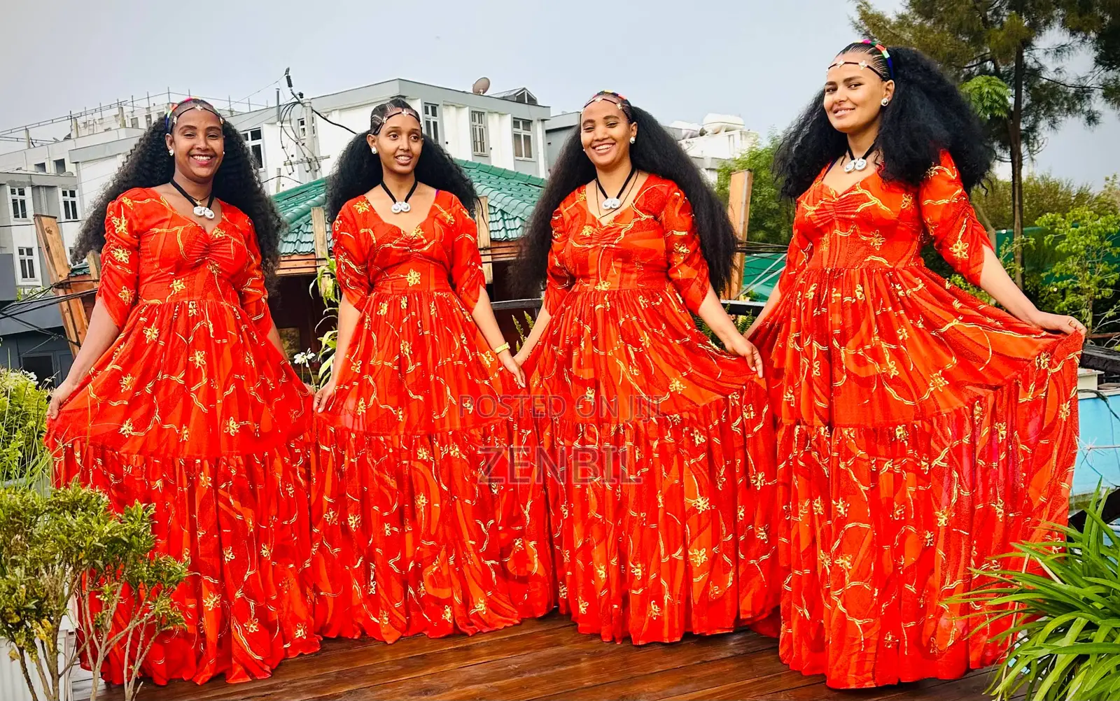 Red Ashenda 2018 EC Singer Chiffon Dress | Zenbil Chiffon Ethiopia