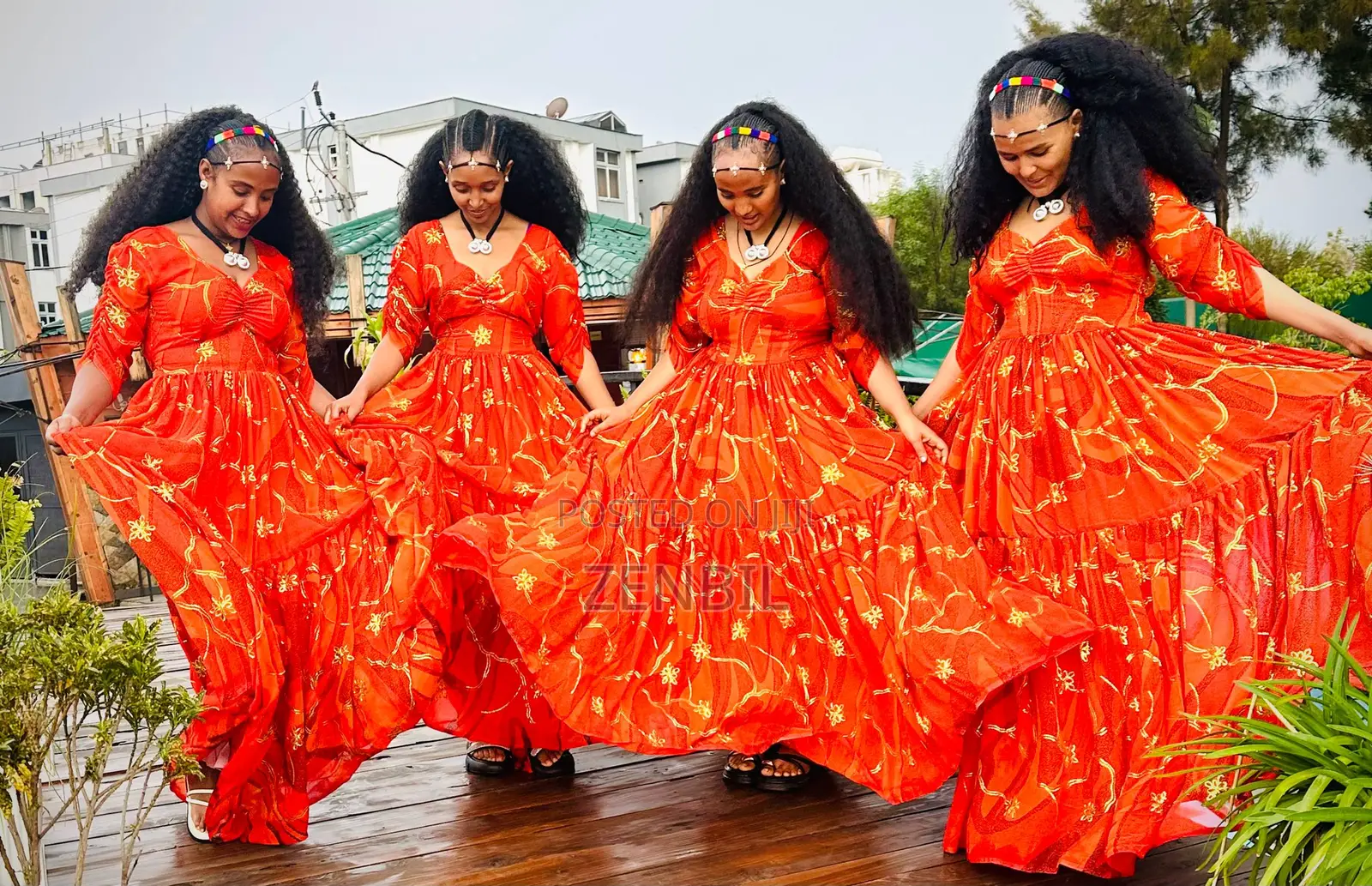 Red Ashenda 2018 EC Singer Chiffon Dress | Zenbil Chiffon Ethiopia