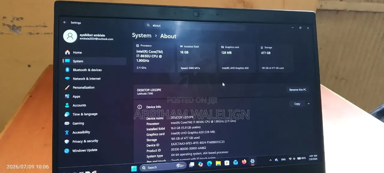 Laptop Dell Latitude 7390 16GB Intel Core i7 SSD 512GB