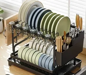 2tier Top Quality Stainless Steel Dish Drainer Rack