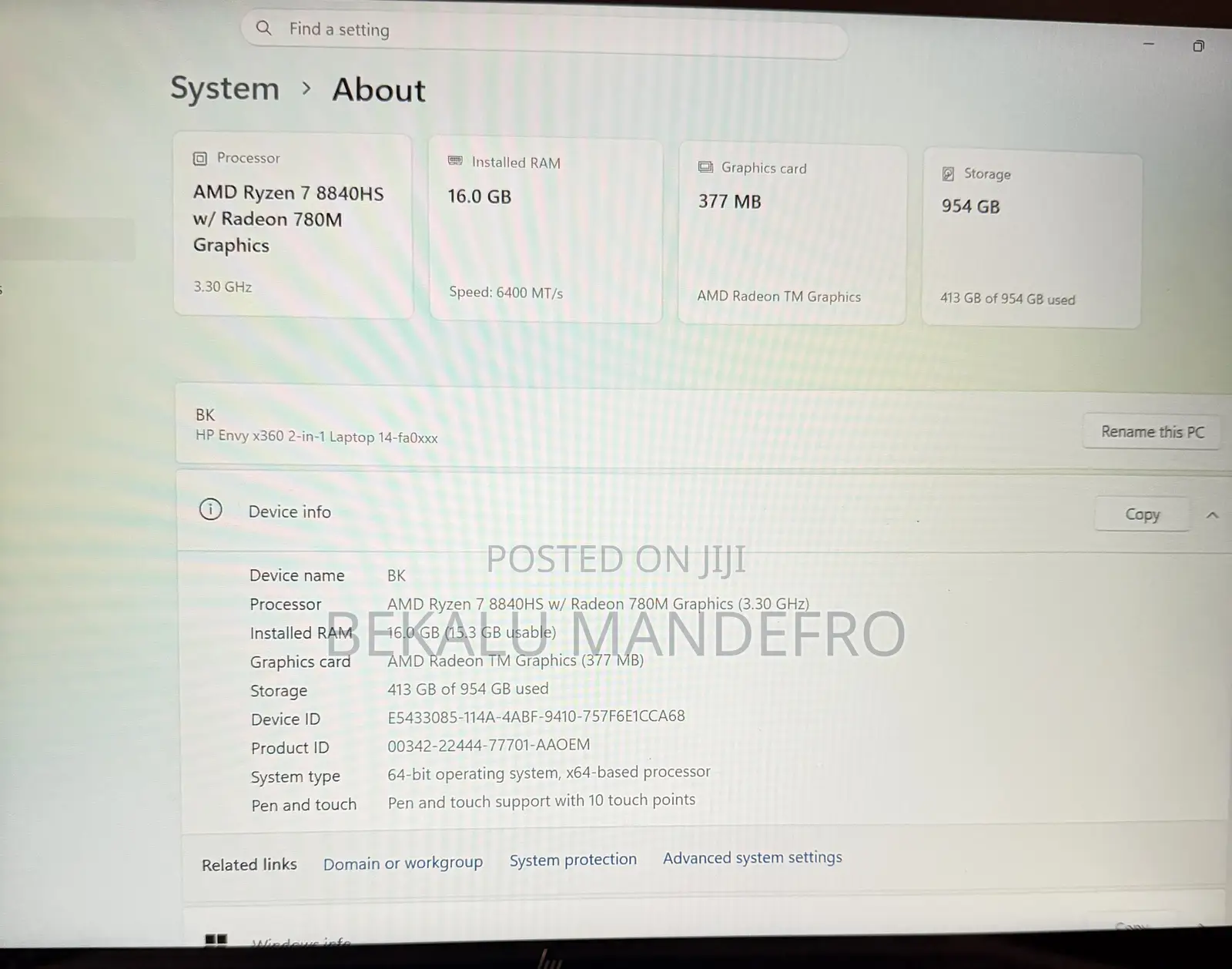 Laptop HP Envy x360 1GB AMD Ryzen 7 SSD 1T