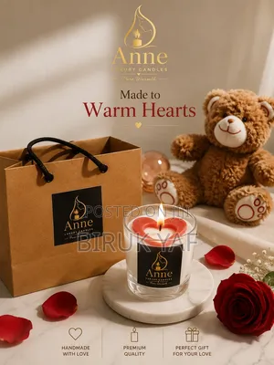 Heart Shape Glass Candle