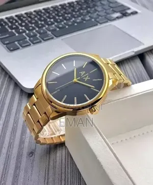 Armani Exchange (A|X) Men's Gold Wristwatch – Black Dial
