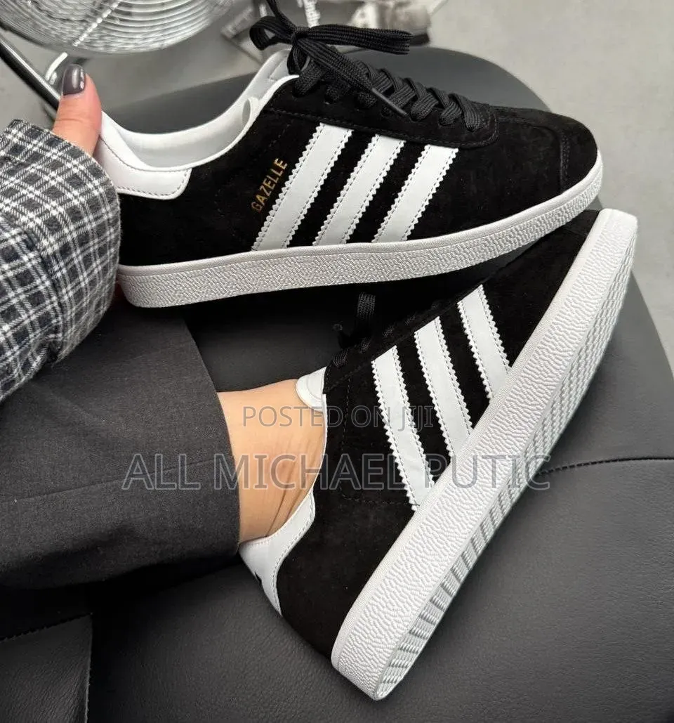 Adidas Gazelle Black and White Shoes