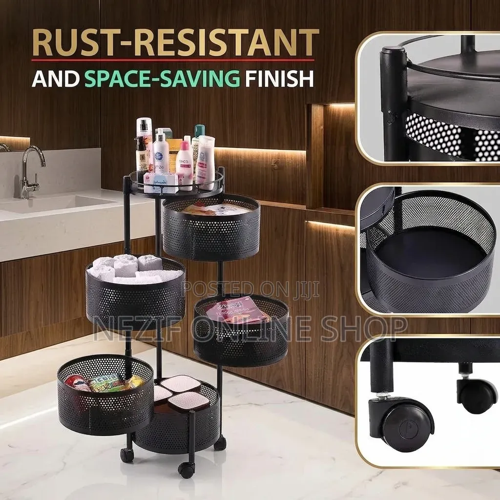 5 Layer Moveable Kitchen Storage Rack