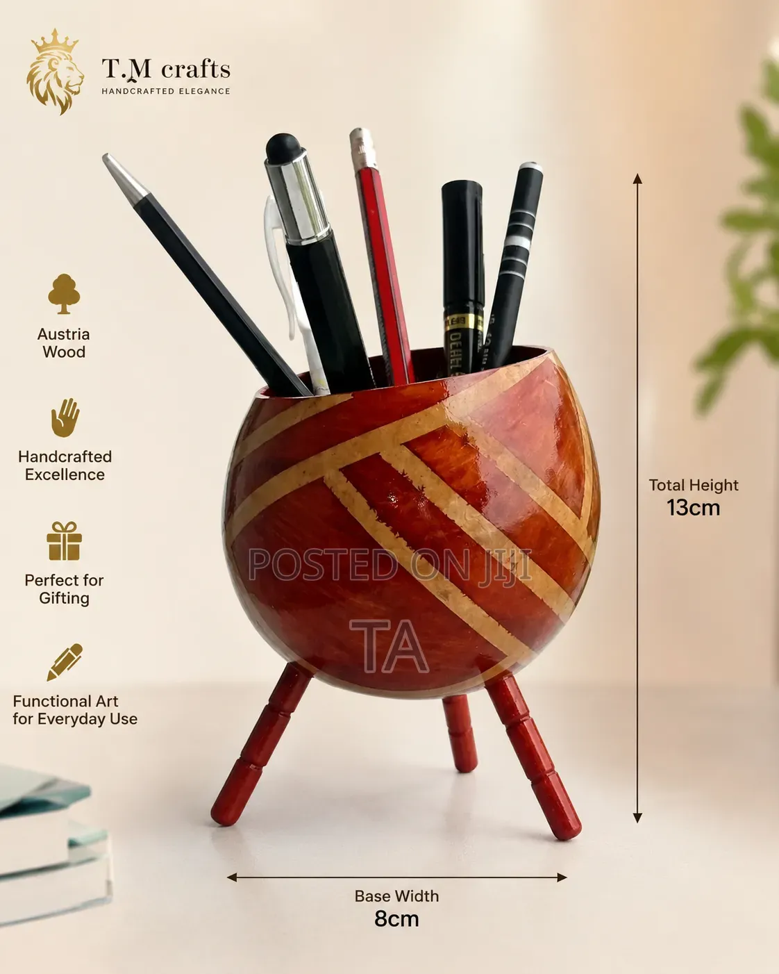 Handcrafted Natural Gourd Pen Pencil Holder