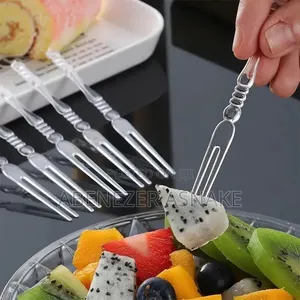 Transparent Plastic Forks Designed for Fruits or Desserts