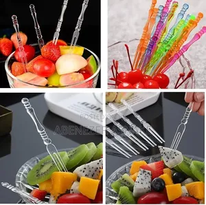 Transparent Plastic Forks Designed for Fruits or Desserts