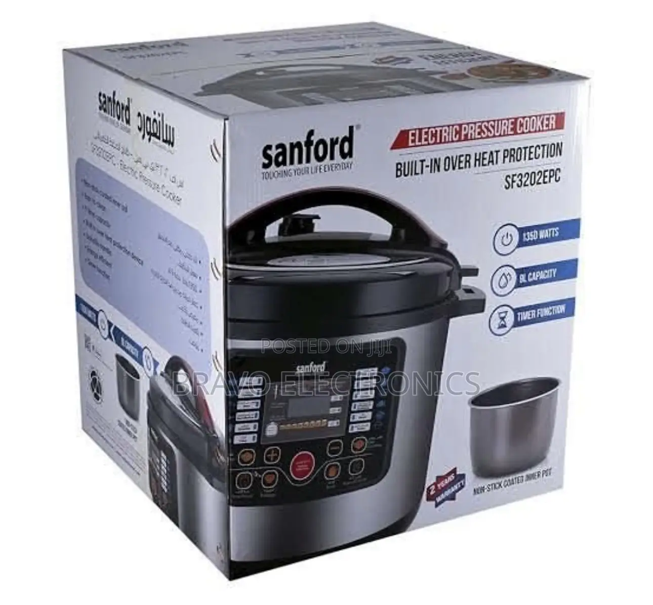 Sanford 6l Pressure Cooker | Stainless Steel Body | Fast Cooking