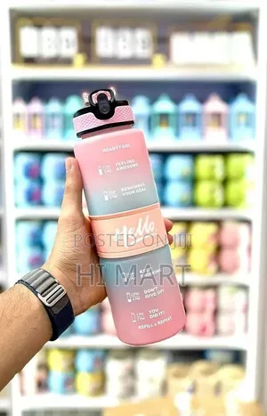 Hello Water Bottle With Time Marker(1litre Capacity)