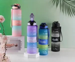 Hello Water Bottle With Time Marker(1litre Capacity)