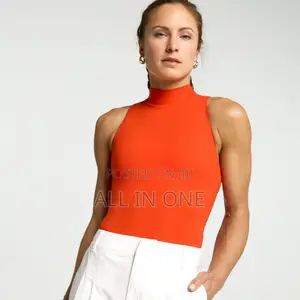 Orange Turtle Neck Cutesy Top