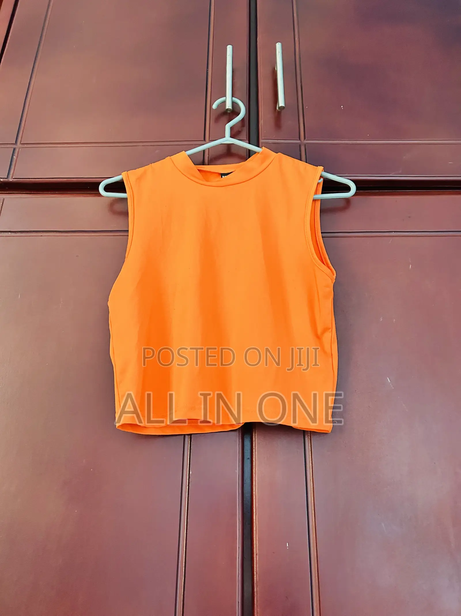 Orange Turtle Neck Cutesy Top