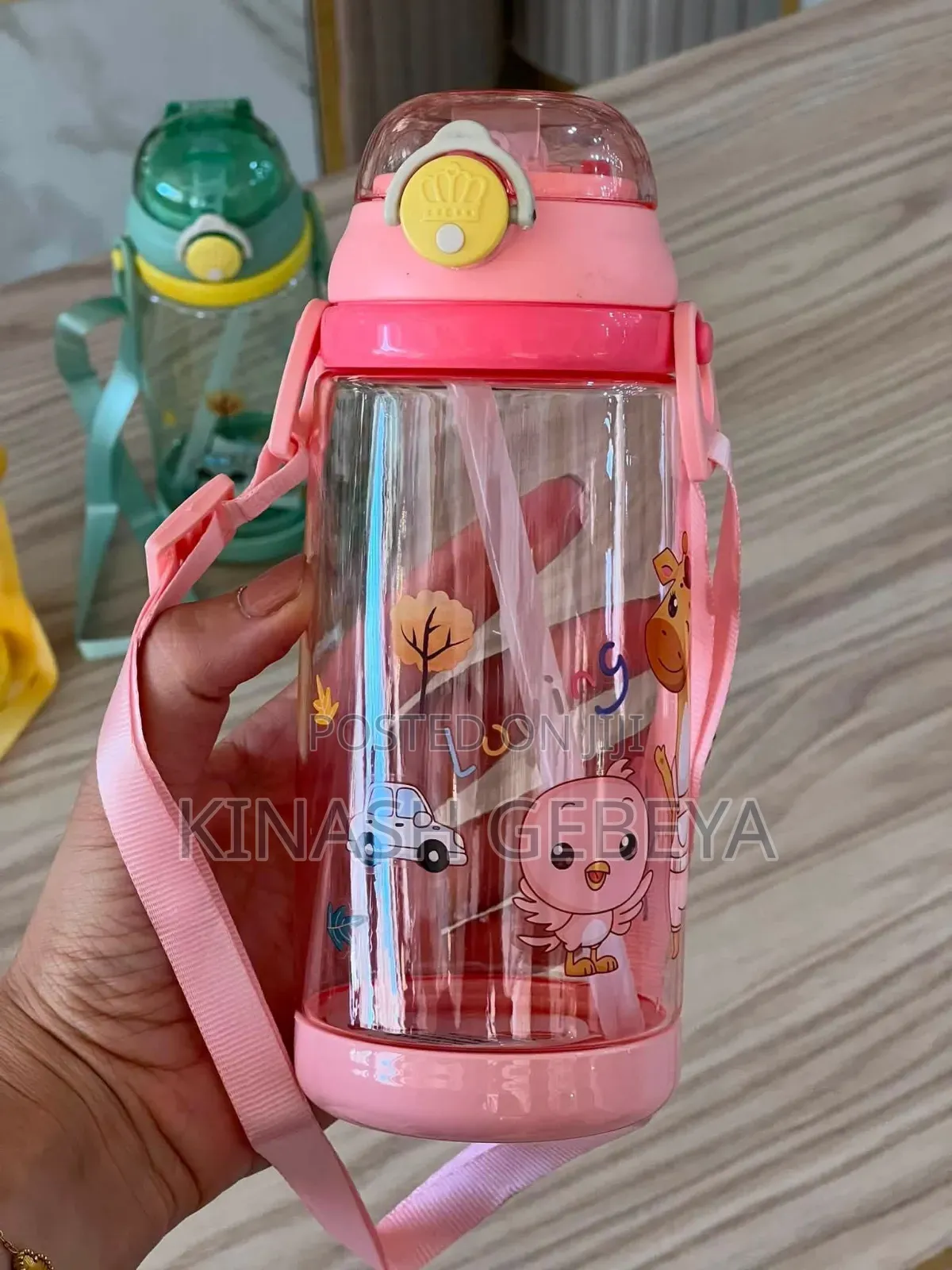 Giraffe Push and Open Kids Water Bottle(300ml Capacity)