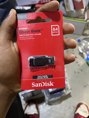 Original SanDisk 64GB Flash Drive / ፍላሽ ድራይቭ (Cruzer Blade)