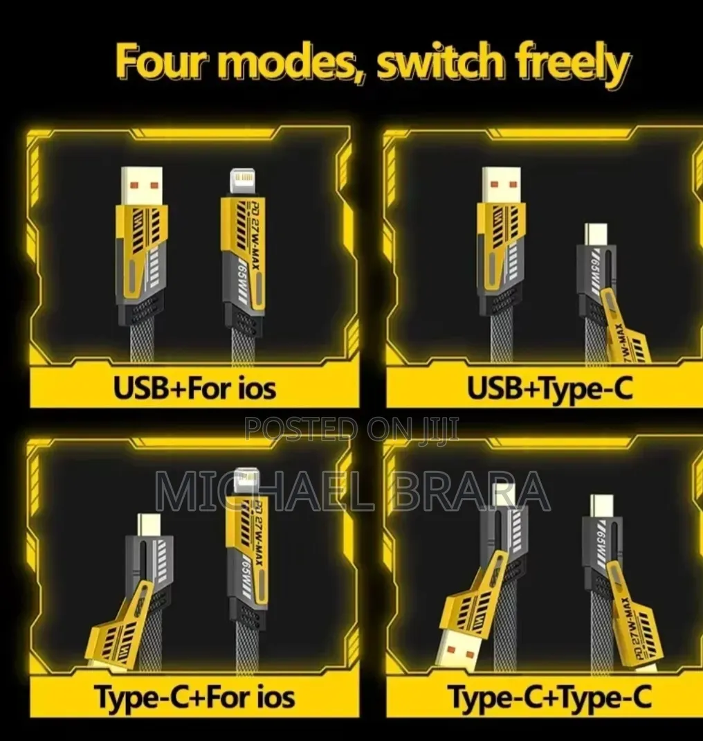 አዲስ 4-in-1 መልቲ-ፈንክሽን ቻርጀር ኬብል