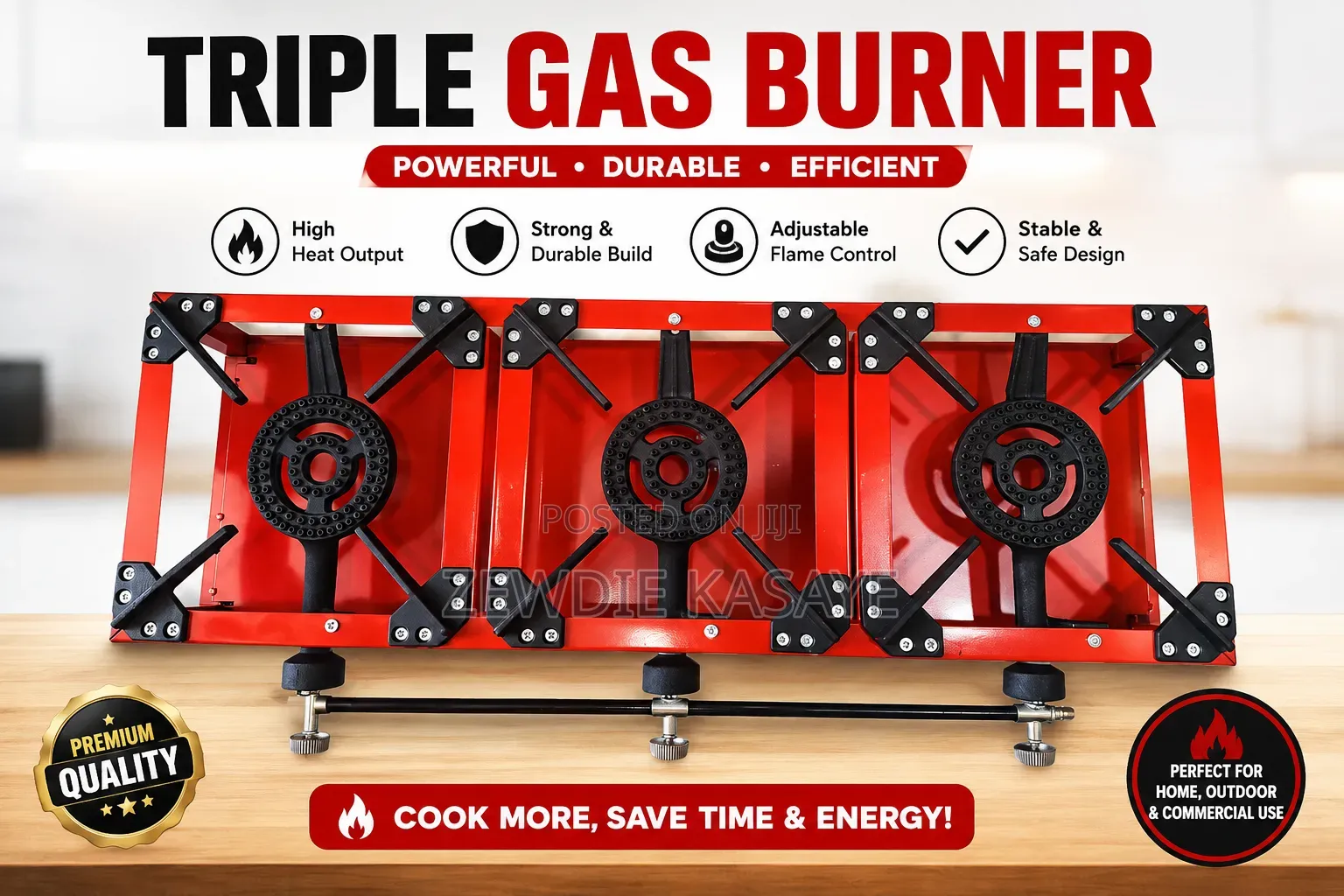 TRIPLE Gas Burner Table - Stove ባለ 3 ምድጃ