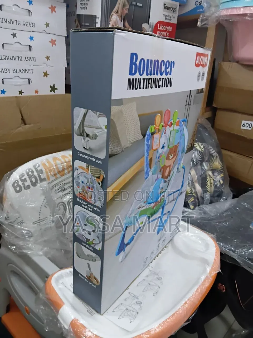 Multifunction Baby Bouncer-ባለ ጎማ የልጆች ማስተኛ እና ሮከር