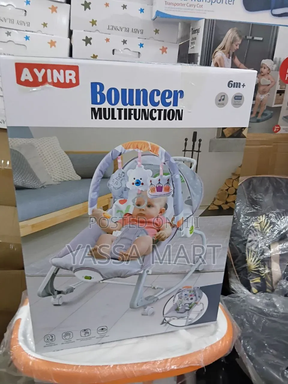 Multifunction Baby Bouncer-ባለ ጎማ የልጆች ማስተኛ እና ሮከር