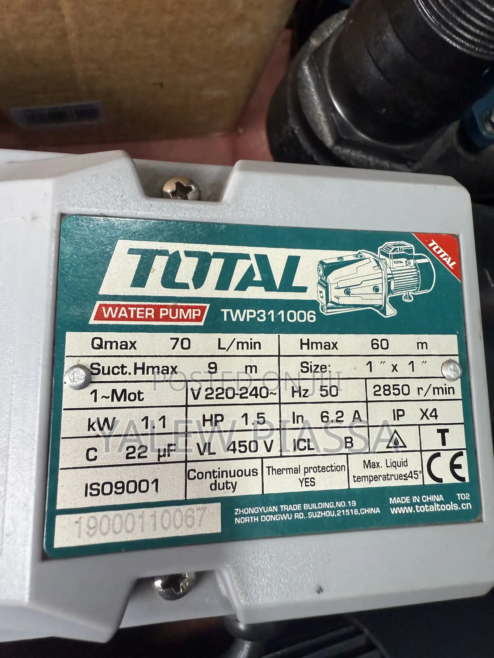 Total Watar Pump Jet 1hp