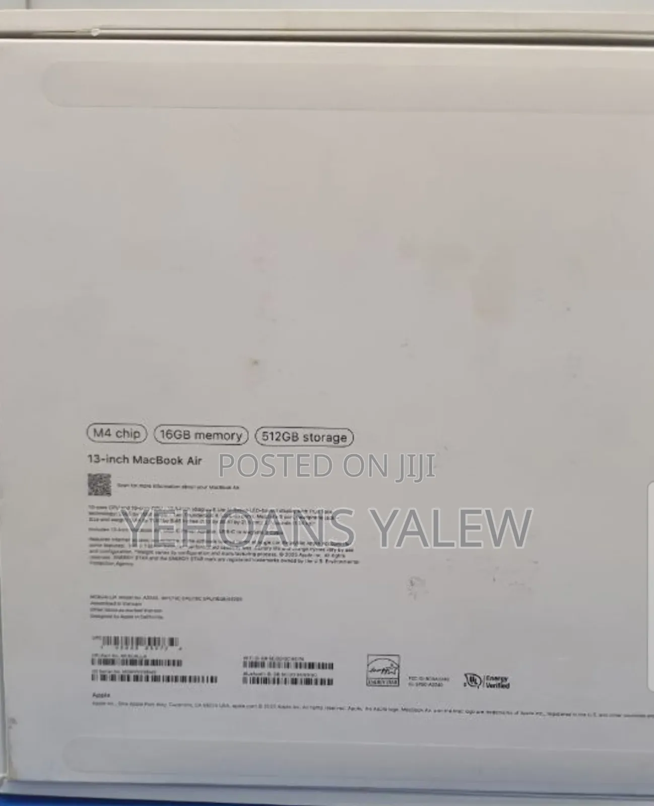 New Laptop Apple MacBook Air 2025 M4 16GB Apple M4 SSD 512GB