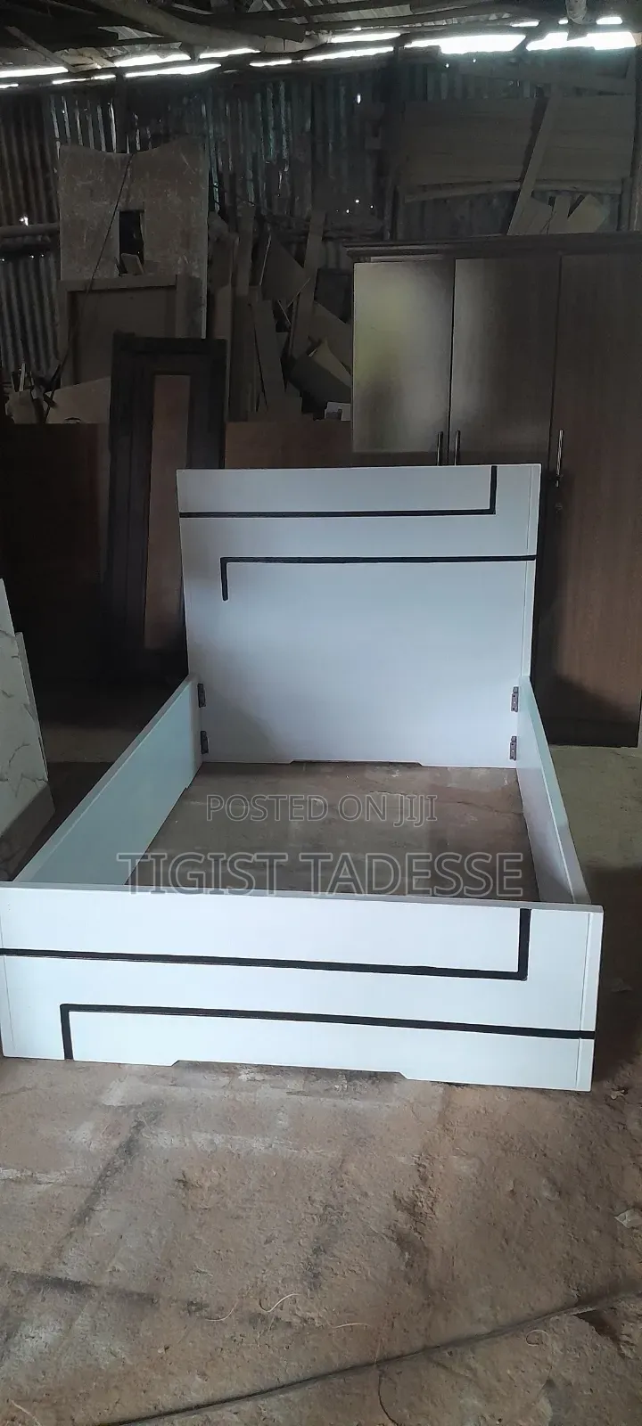 Bed 120cm MDF ጠንካራ