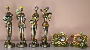 Elegant African Tribal Female Statuettes /Sunflower Fairy Photo Frames