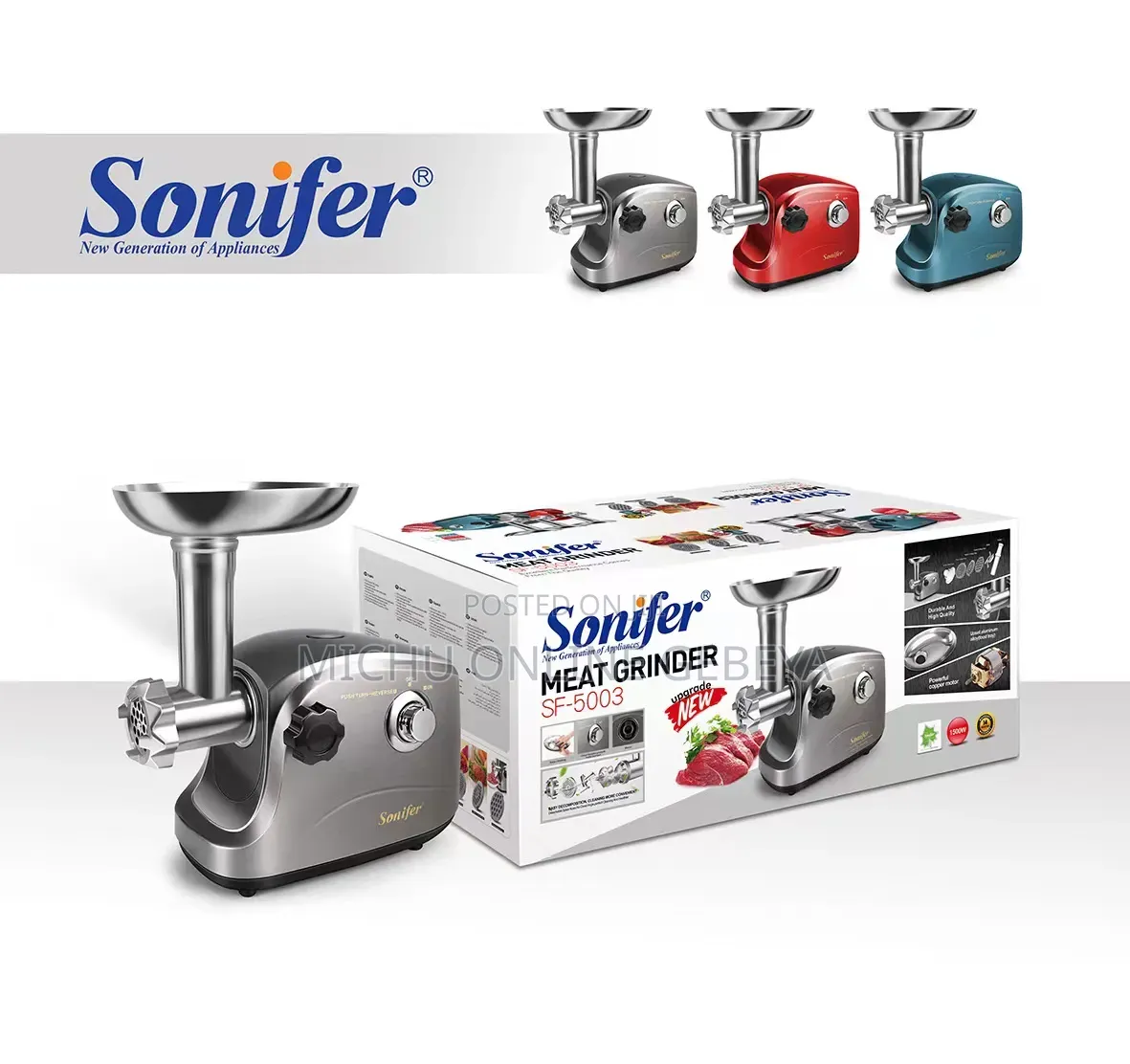 The Sonifer SF-5003 Meat Grinder/ ኳሊቲ የስጋ መፍጫ/ Free Delivery