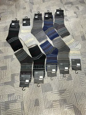 Striped Color-Block Cotton Socks: