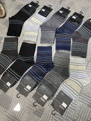 Striped Color-Block Cotton Socks: