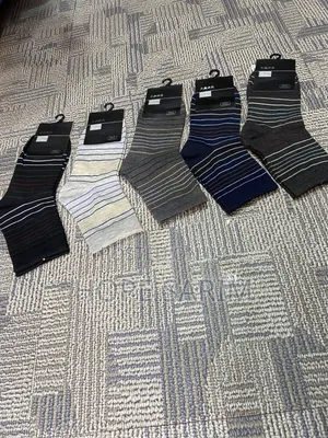Striped Color-Block Cotton Socks:
