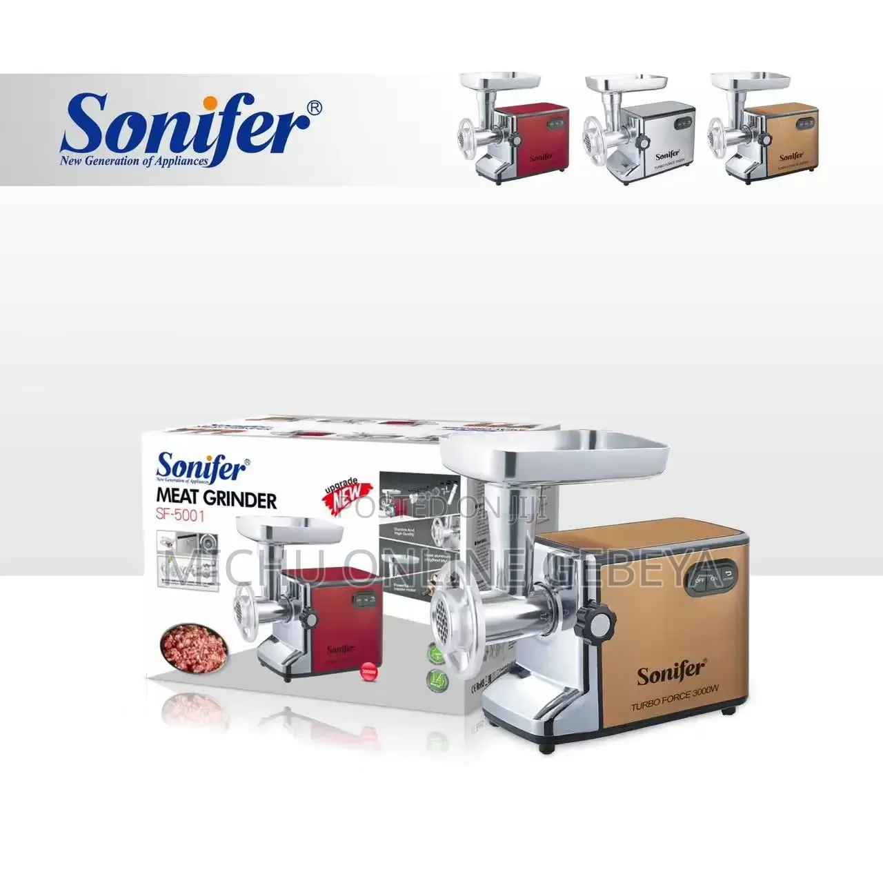 Sonifer Heavy Duty and 3000W High-Powered Meat Grinder/ Free Delivery
