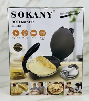 SOKANY Roti Maker 2000W Electric – Non-Stick Flatbread Chapati Maker