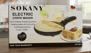 SOKANY Electric Crepe Maker 650W– Non-Stick Pancake Crepe Machine