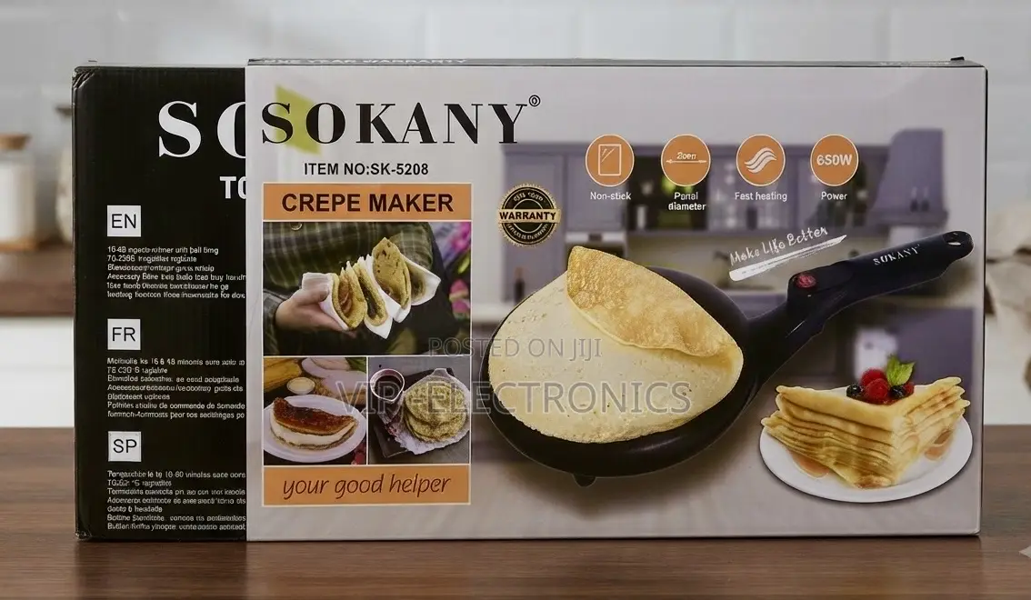SOKANY Crepe Maker – Non-Stick Pancake Crepe Machine