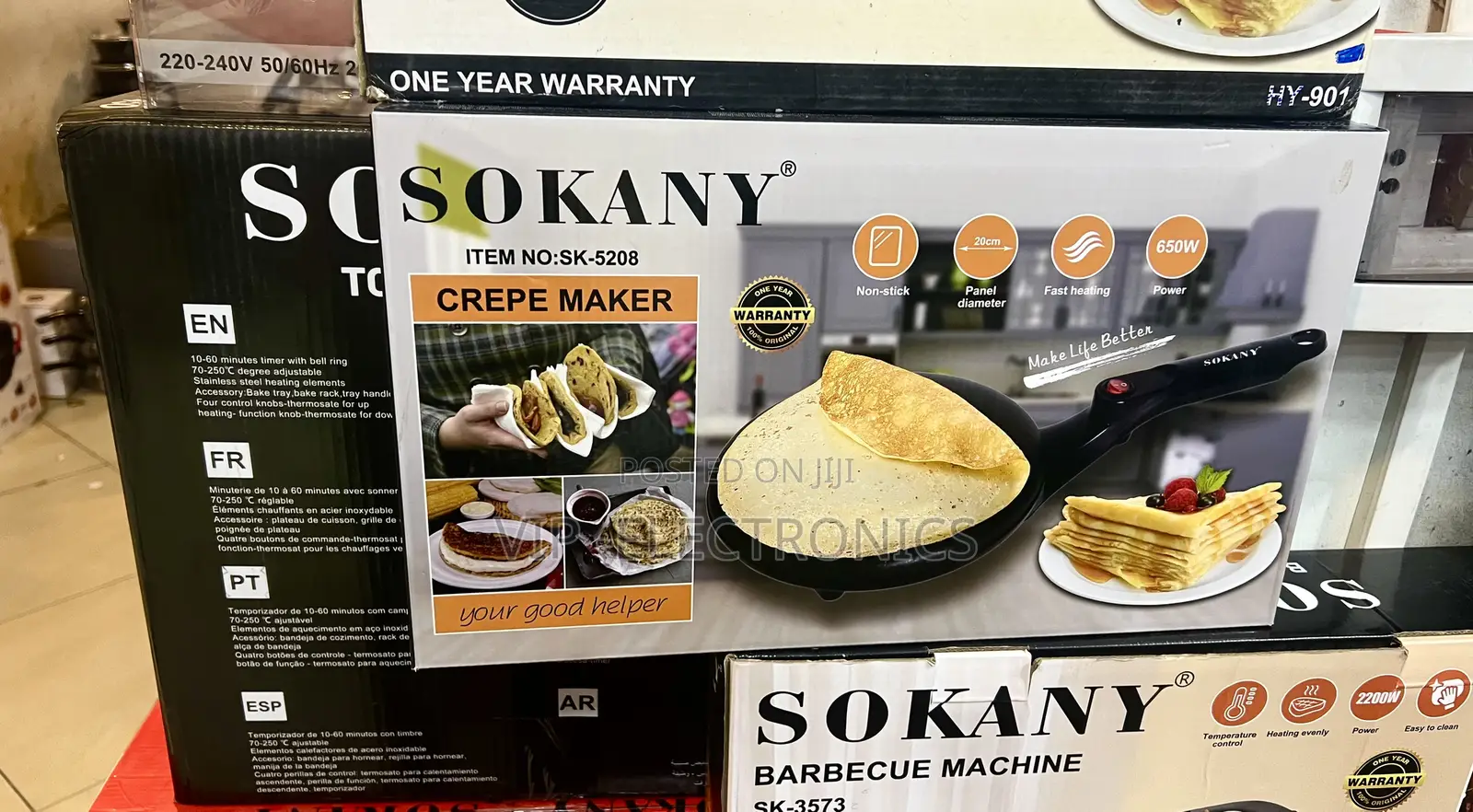 SOKANY Crepe Maker – Non-Stick Pancake Crepe Machine
