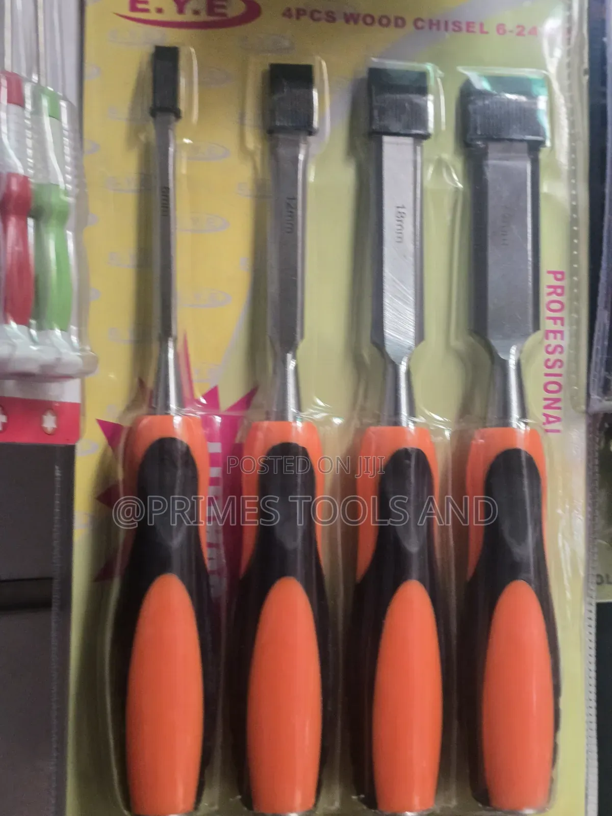 Piece Woodworking Chisel Set Featuring Ergonomic Orange