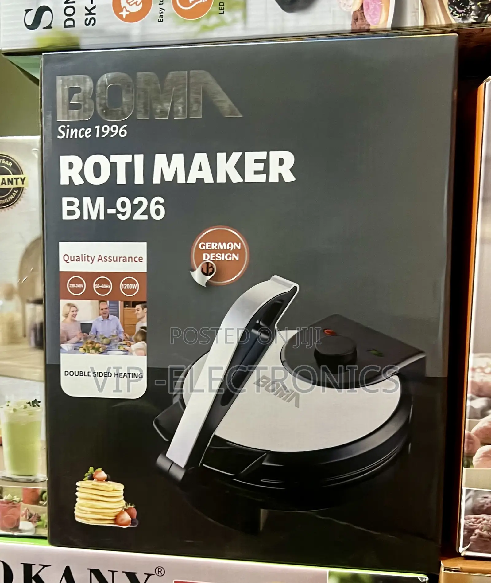 BOMA Roti Maker – 1200W Non-Stick Chapati Flatbread Maker