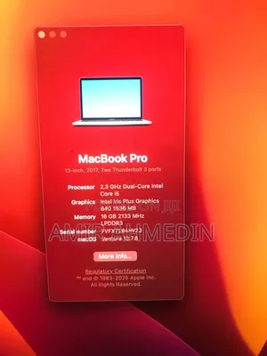 Laptop Apple MacBook Pro 2018 16GB Intel Core i5 SSD 16 GB