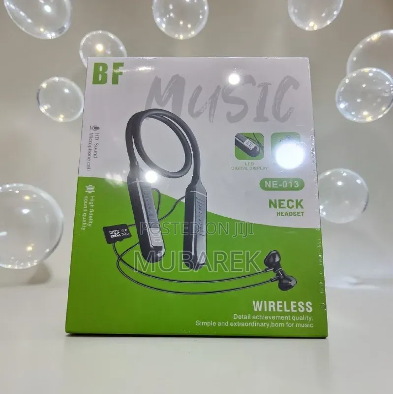 Bluetooth 5.0 Neckband Headset With Micro SD Slot